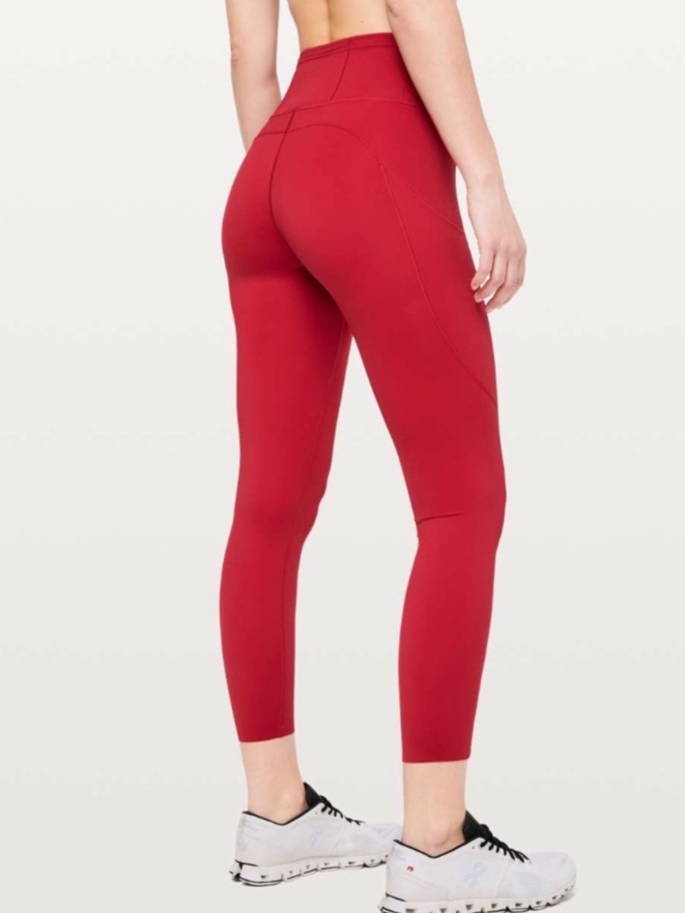 Lululemon Fast & Free 7/8 Tight II *Non-Reflective Nulux 25" in Dark Red